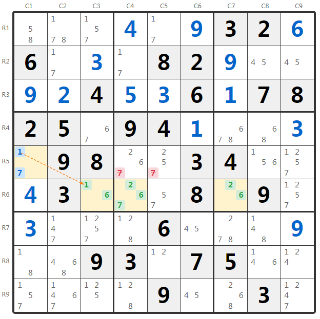 WXYZ-Wing Przykład 1