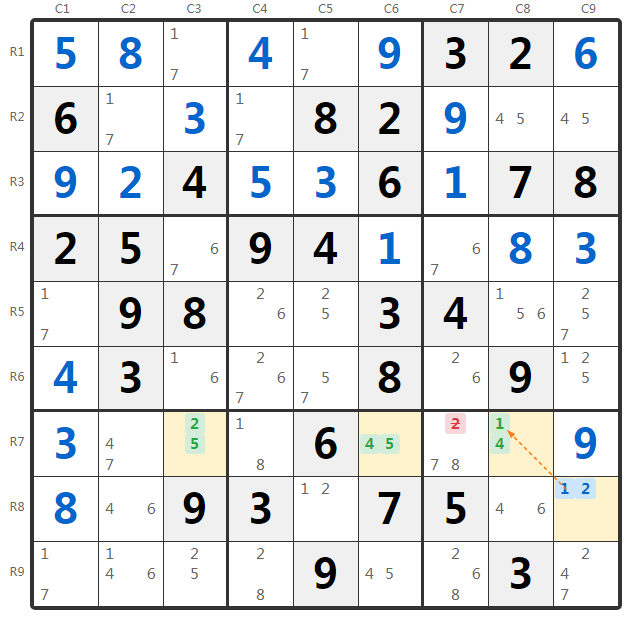 WXYZ-Wing Przykład 2